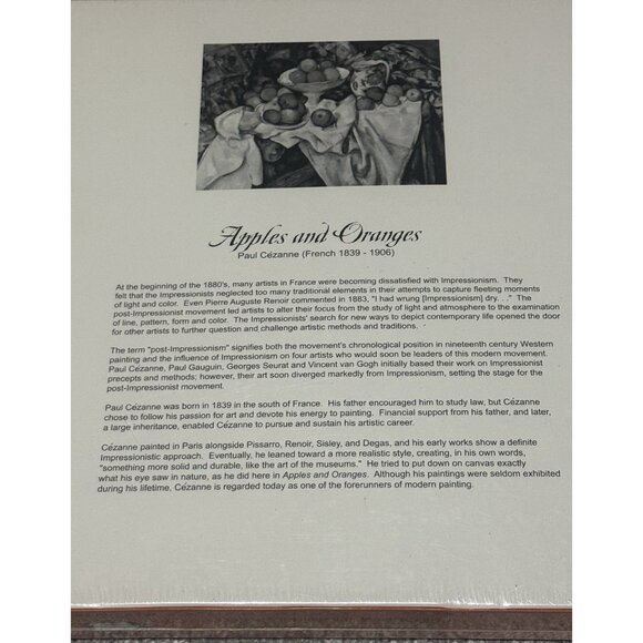 Apples And Oranges Paul Cezanne Fine Art Puzzle 500 Pieces 18" x 24" VTG 2002 - Picture 6 of 6